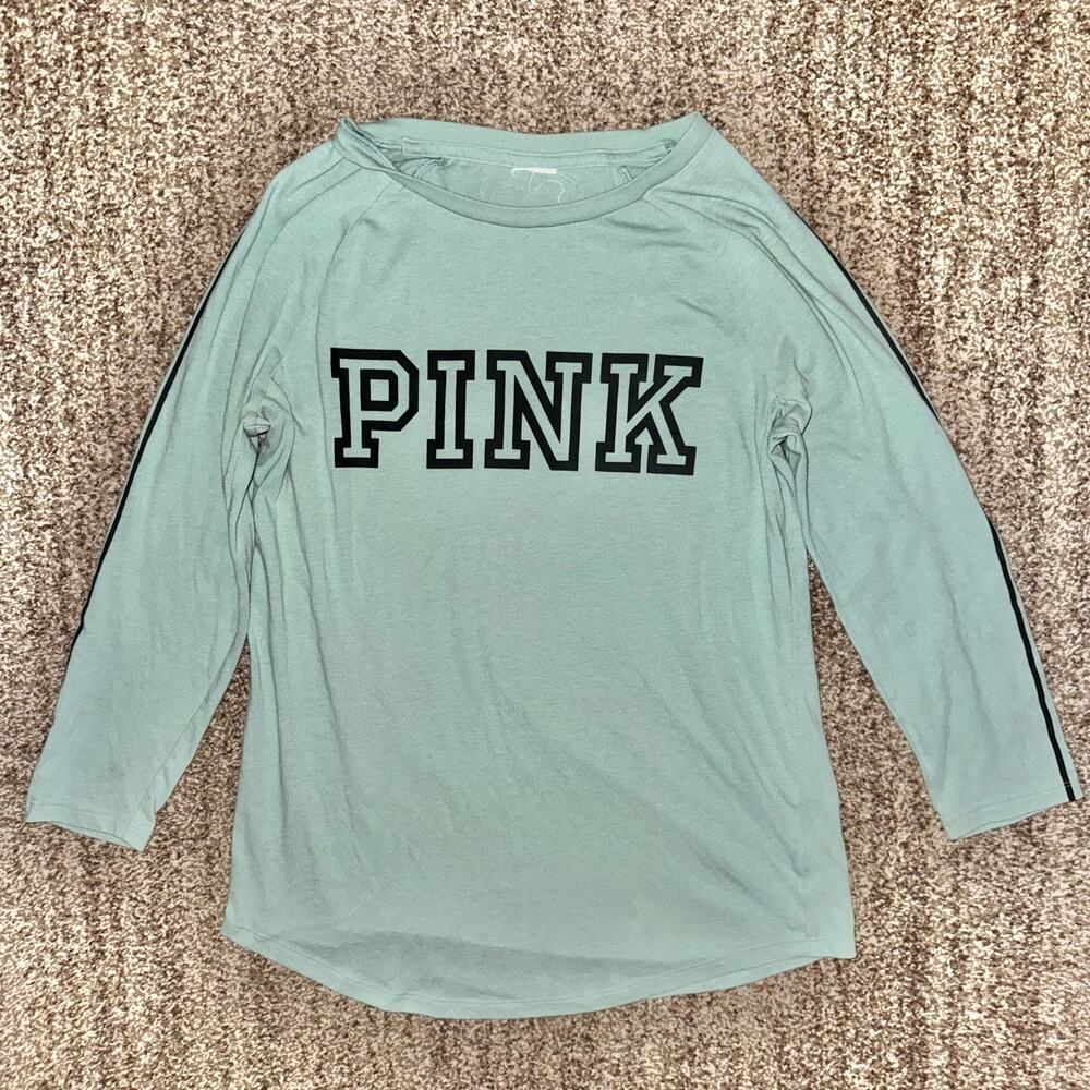 VSX Sport Victoria Secret Women's Long Sleeve Logo Shirt Baby Blue